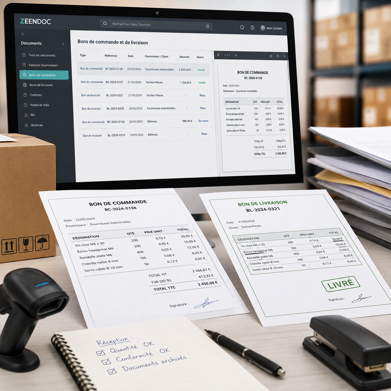 Gestion des bons et bordereaux avec Zeendoc
